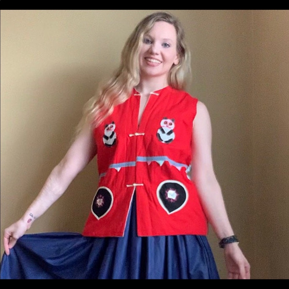 1950s Japanese Quilted Patchwork Handmade Vest